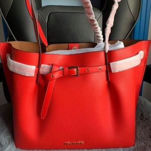 Michael Kors Emilia Large Tote In DK Sangria